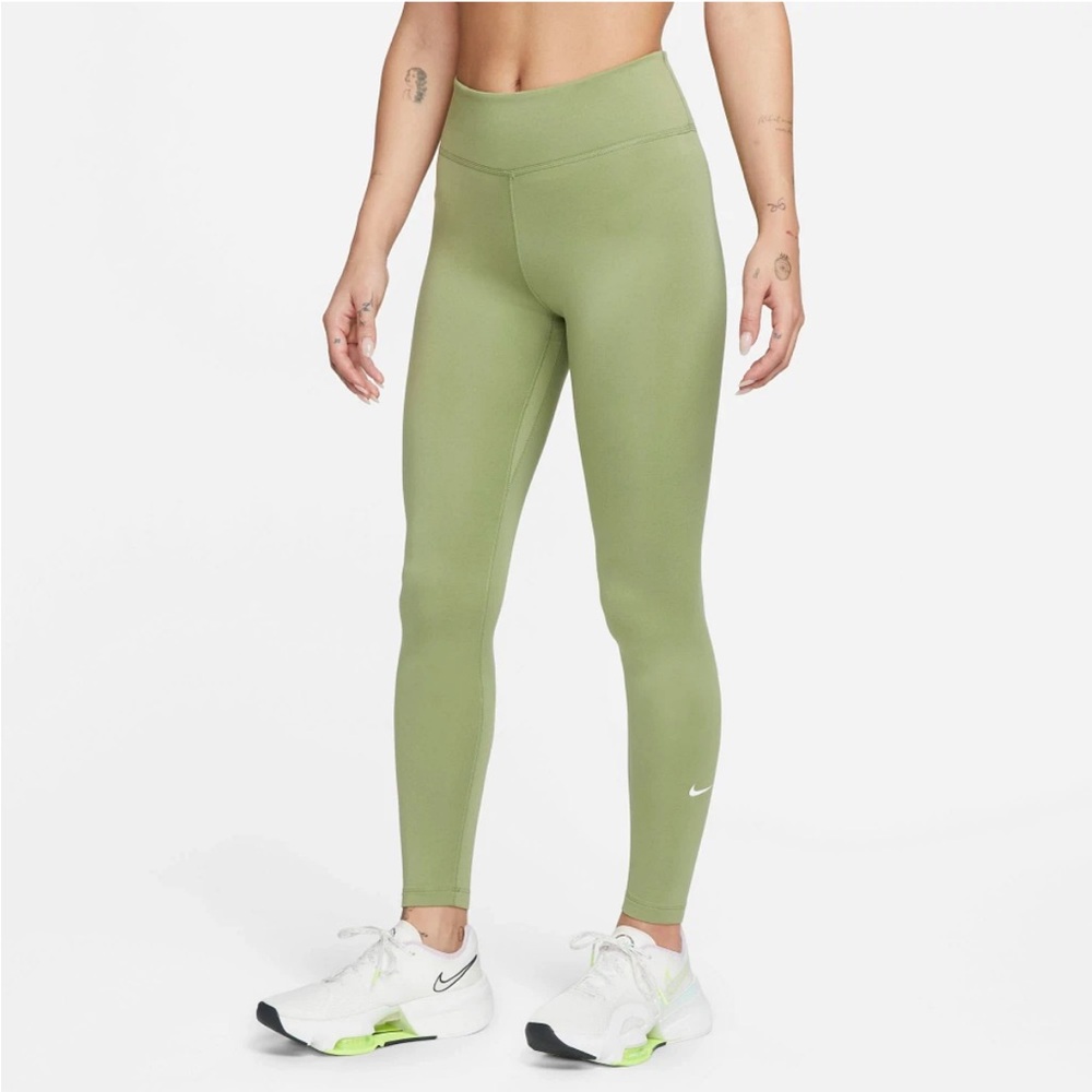 Women’s Nike Dri-Fit One Mid-Rise Green Tight Leggings Size Small